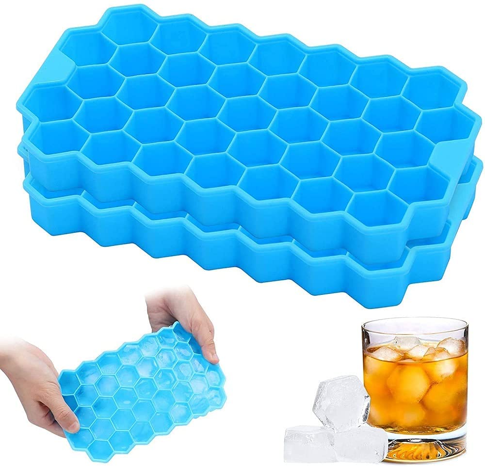 7161 Flexible Silicone Honeycomb Design 37 cavity Ice Cube Moulds Trays Small Cubes For Whiskey Tray For Fridge (Multicolor) DeoDap 7161 Flexible Silicone Honeycomb Design 37 cavity Ice Cube Moulds Trays Small Cubes For Whiskey Tray For Fridge (Multicolor) DeoDap